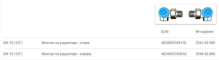 Двойной угловой термостатический клапан